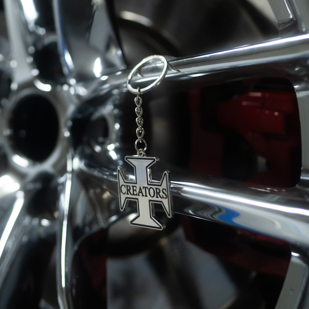 "Armor of God" Chrome Cross Keychain