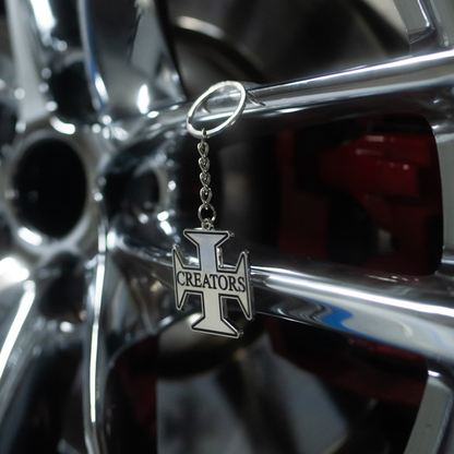 "Armor of God" Chrome Cross Keychain